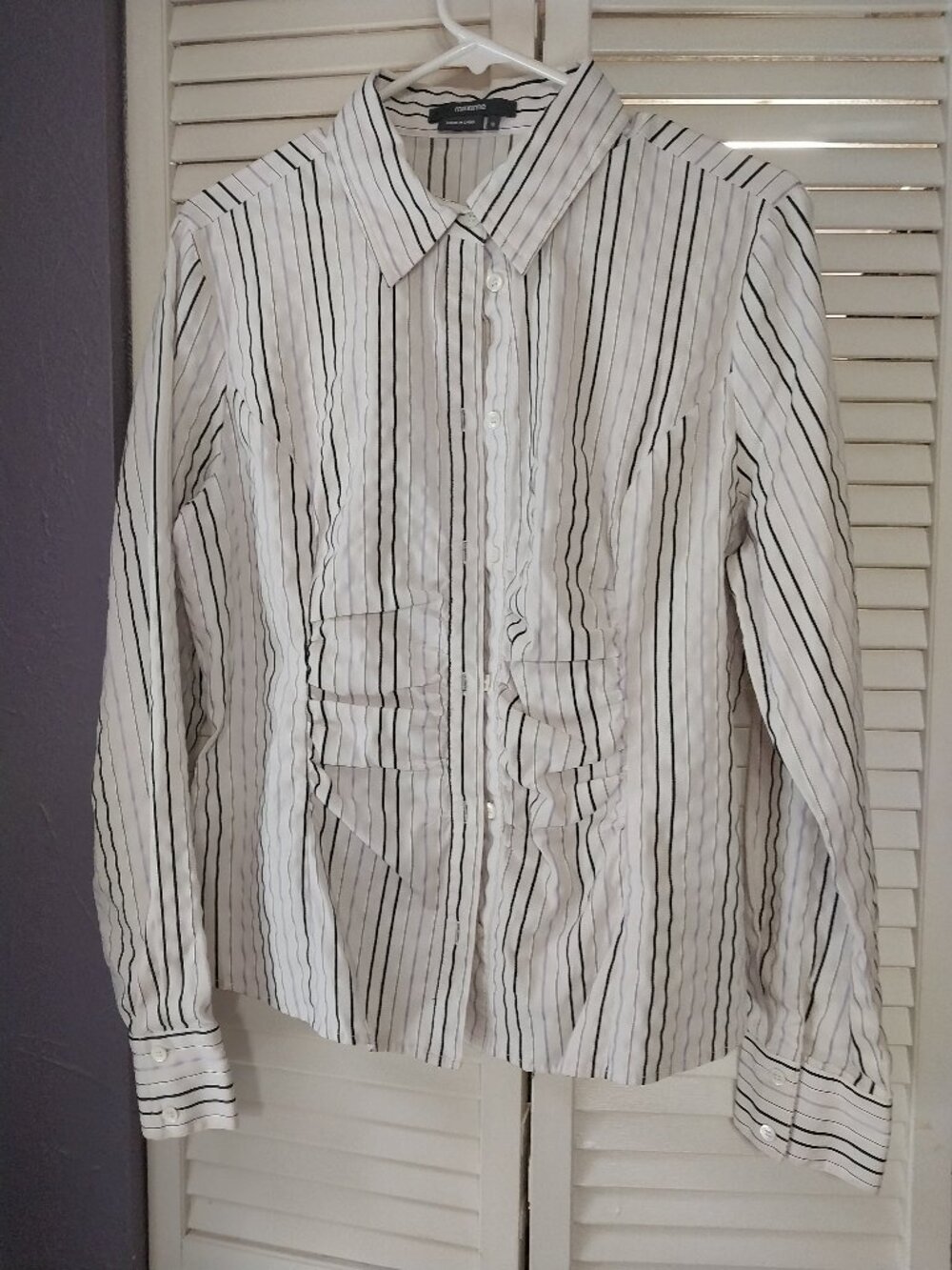 MAXIME Striped Cotton Blouse